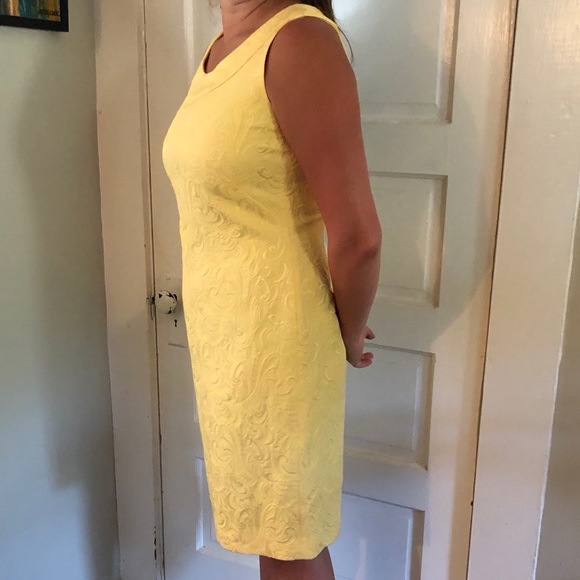 Jones Studio Beautiful Yellow, Boat-neck Dress - Picture 2 of 4